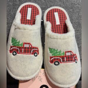 Red and Black Plaid Slippers Unisex